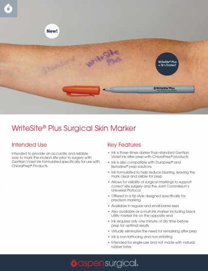 WriteSite Plus Formulated for Use with ChloraPrep Products Surgical Skin  Marker